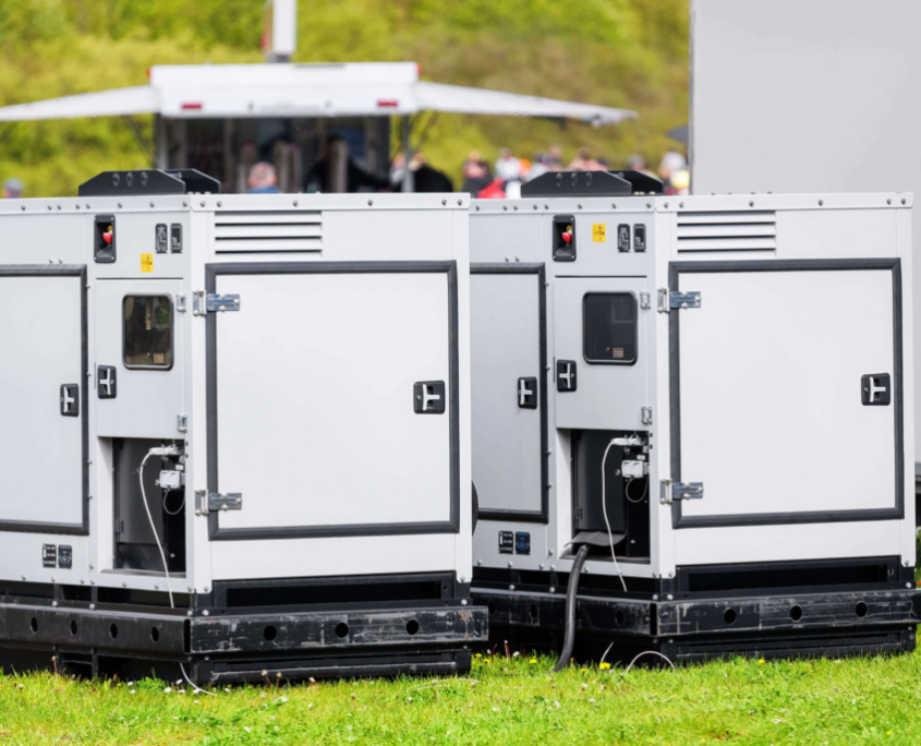 Générateurs de secours pour l'alimentation d'événements.